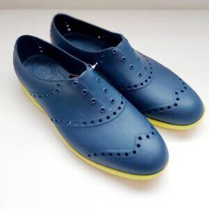 BIION Men's Size 9 Golf Shoes Oxford Spikeless Blue Yellow Resortwear